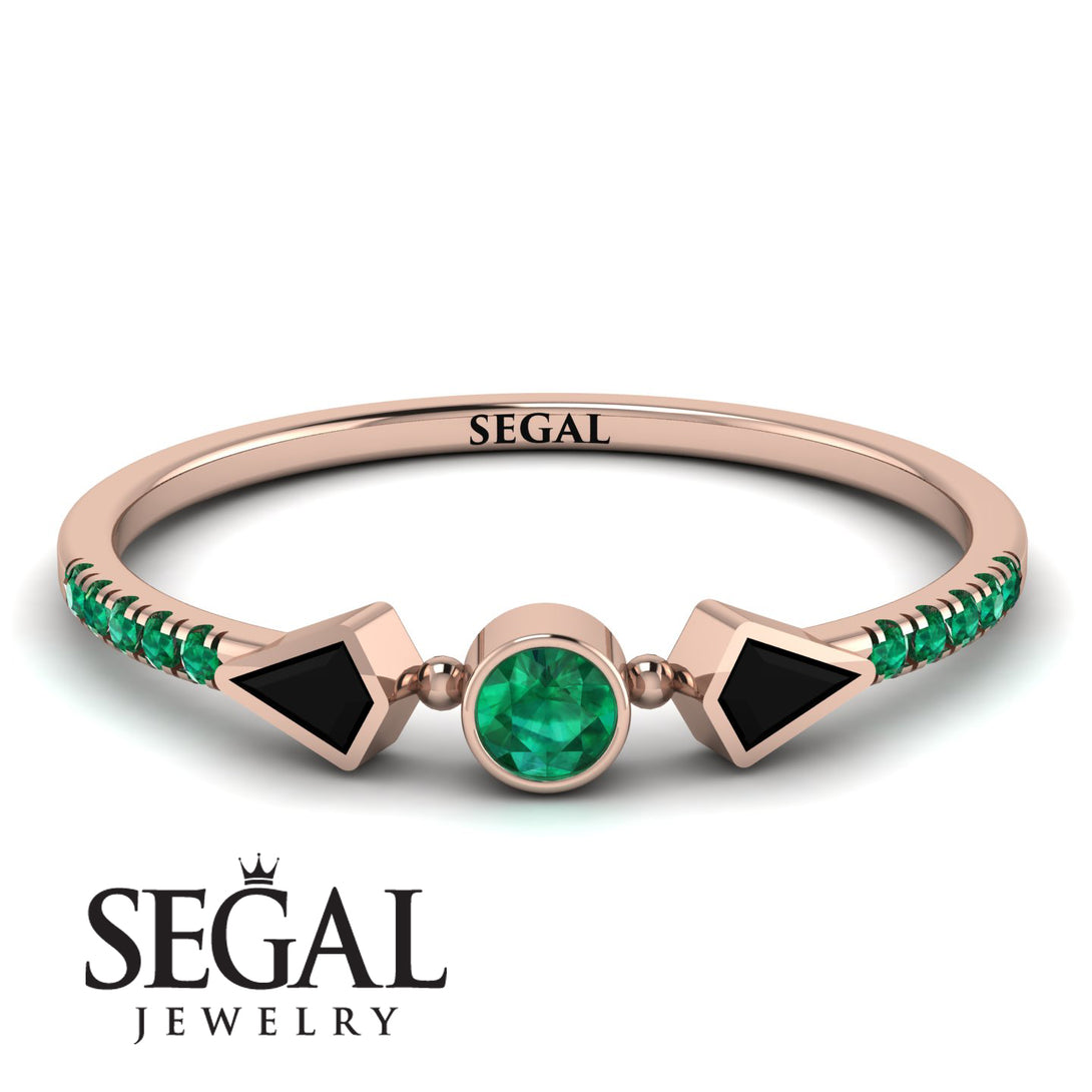 Minimalist Geometric Emerald Ring - Kimberly No. 23