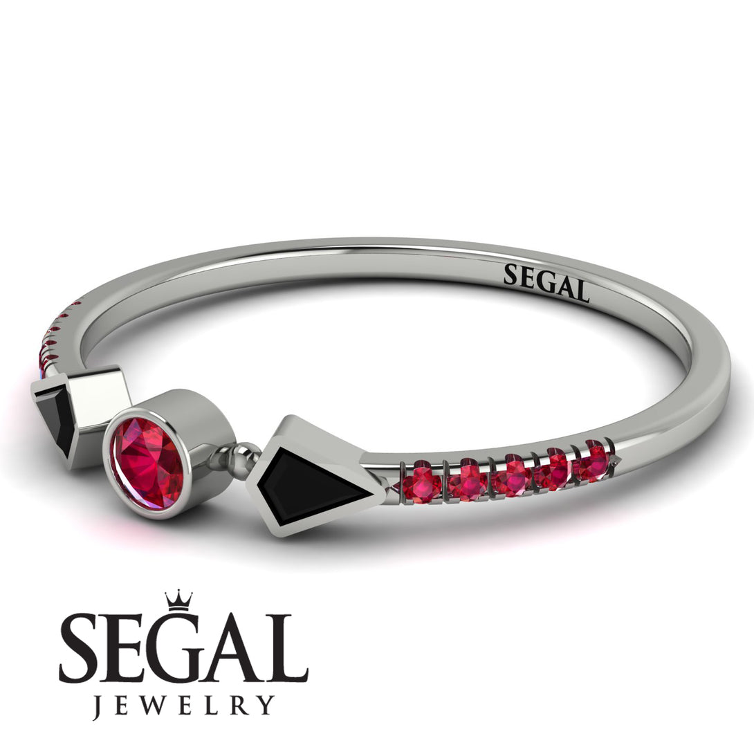 Minimalist Geometric Ruby Ring - Kimberly No. 54