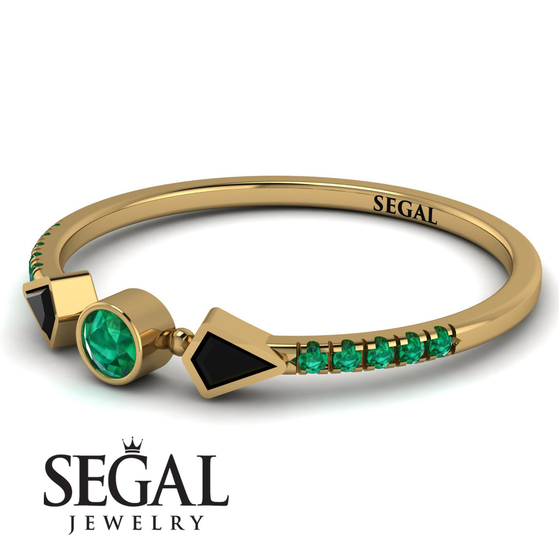 Minimalist Geometric Emerald Ring - Kimberly No. 22