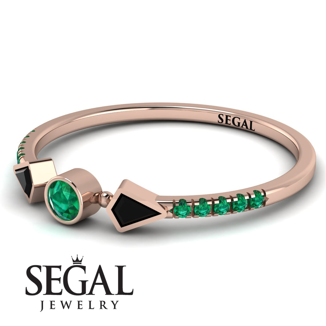 Minimalist Geometric Emerald Ring - Kimberly No. 23