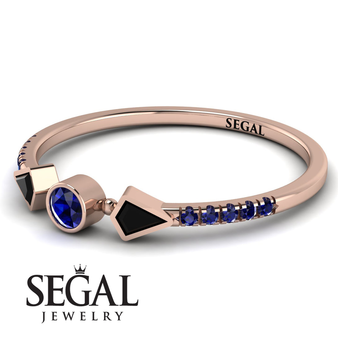 Minimalist Geometric Sapphire Ring - Kimberly No. 68