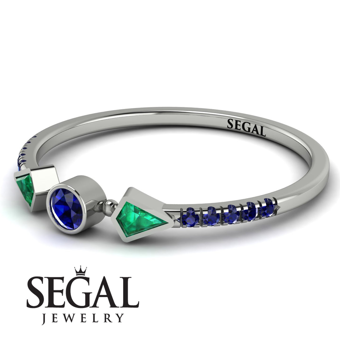 Minimalist Geometric Sapphire Ring - Kimberly No. 66