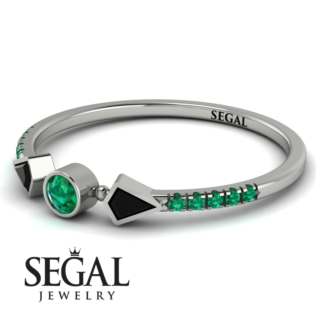 Minimalist Geometric Emerald Ring - Kimberly No. 24