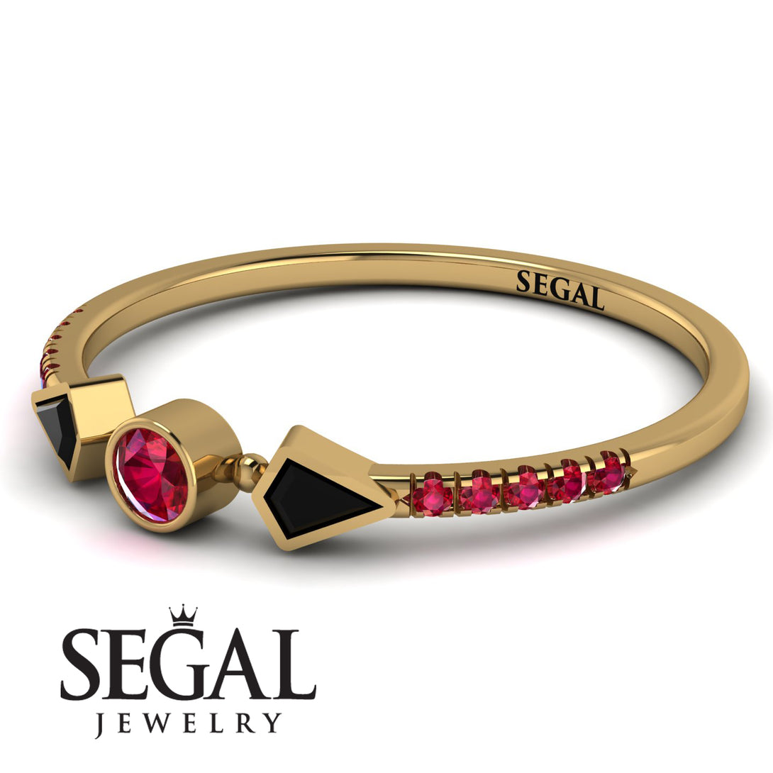 Minimalist Geometric Ruby Ring - Kimberly No. 52