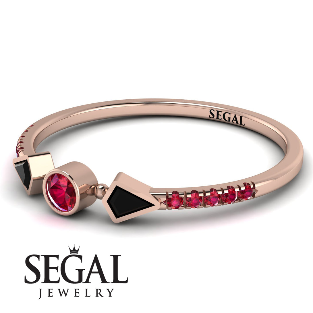 Minimalist Geometric Ruby Ring - Kimberly No. 53