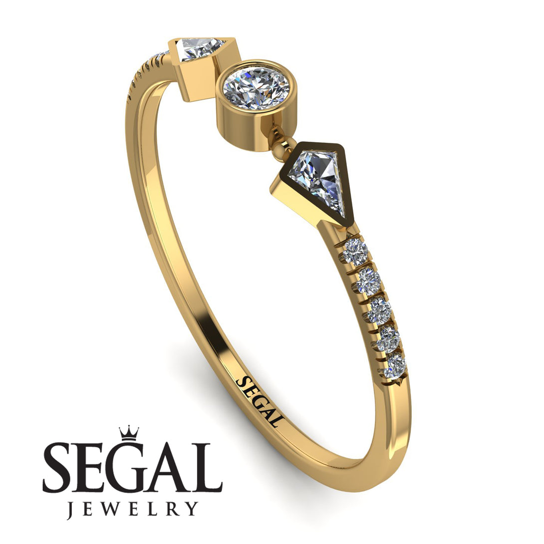 Minimalist Geometric Diamond Ring - Kimberly No. 1