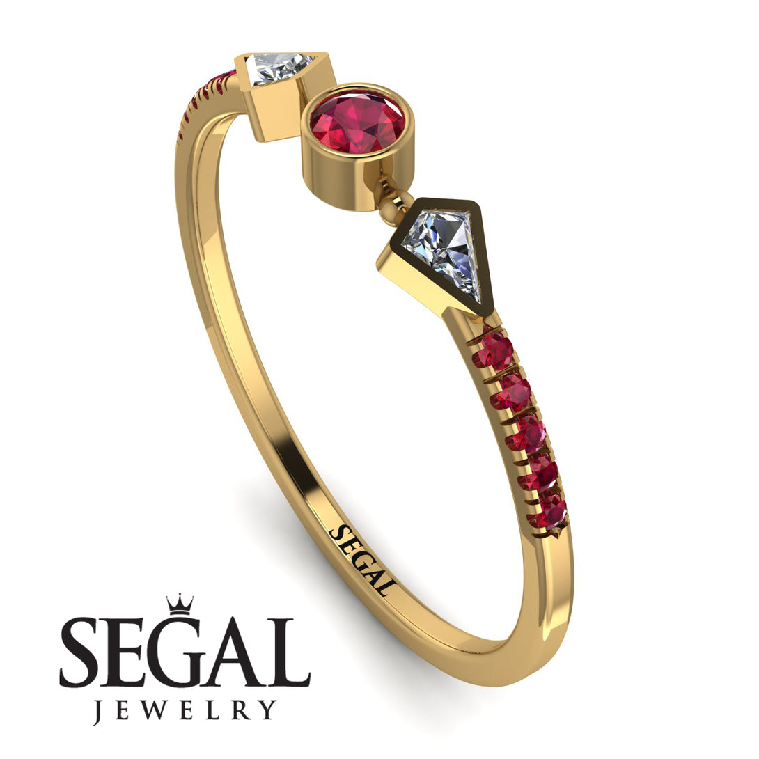 Minimalist Geometric Ruby Ring - Kimberly No. 46