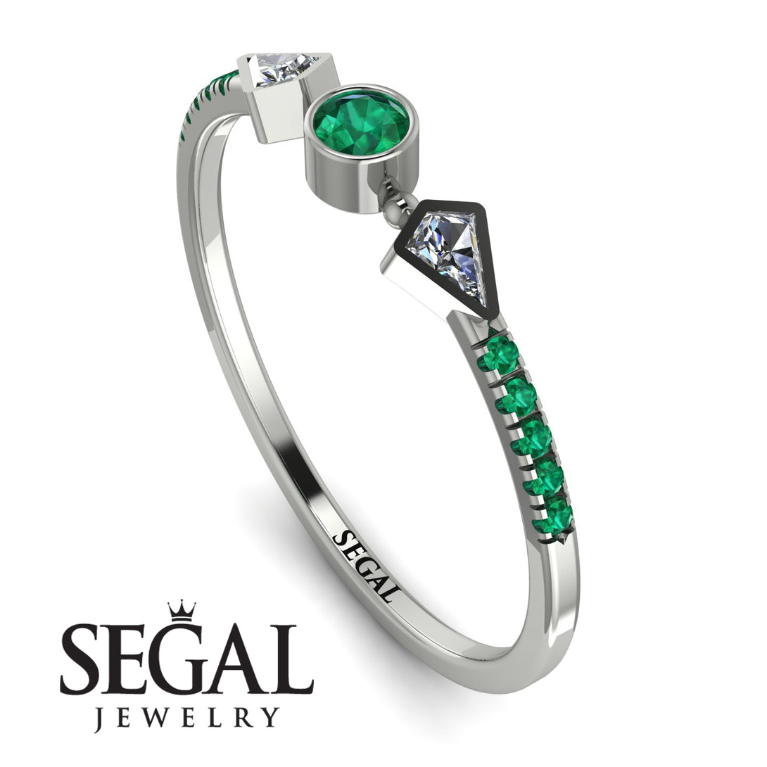 Minimalist Geometric Emerald Ring - Kimberly No. 18