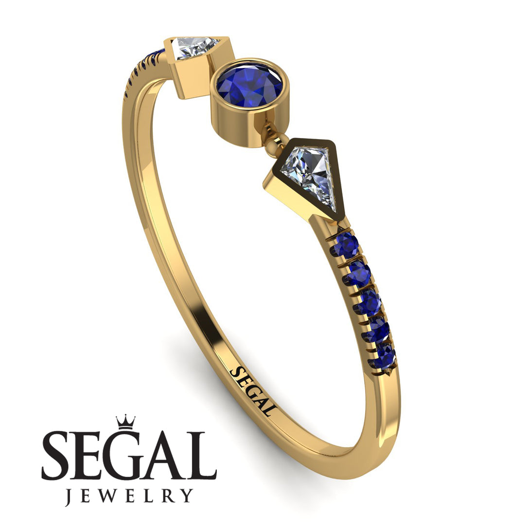 Minimalist Geometric Sapphire Ring - Kimberly No. 61