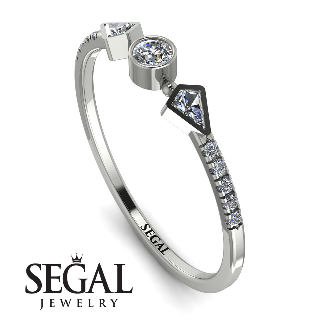 Minimalist Geometric Diamond Ring - Kimberly No. 3