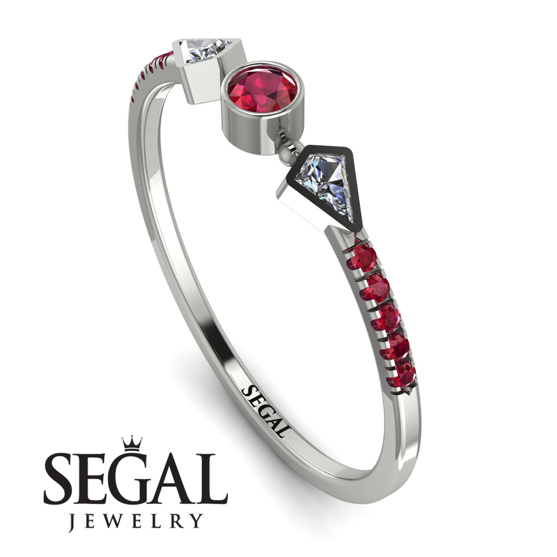 Minimalist Geometric Ruby Ring - Kimberly No. 48
