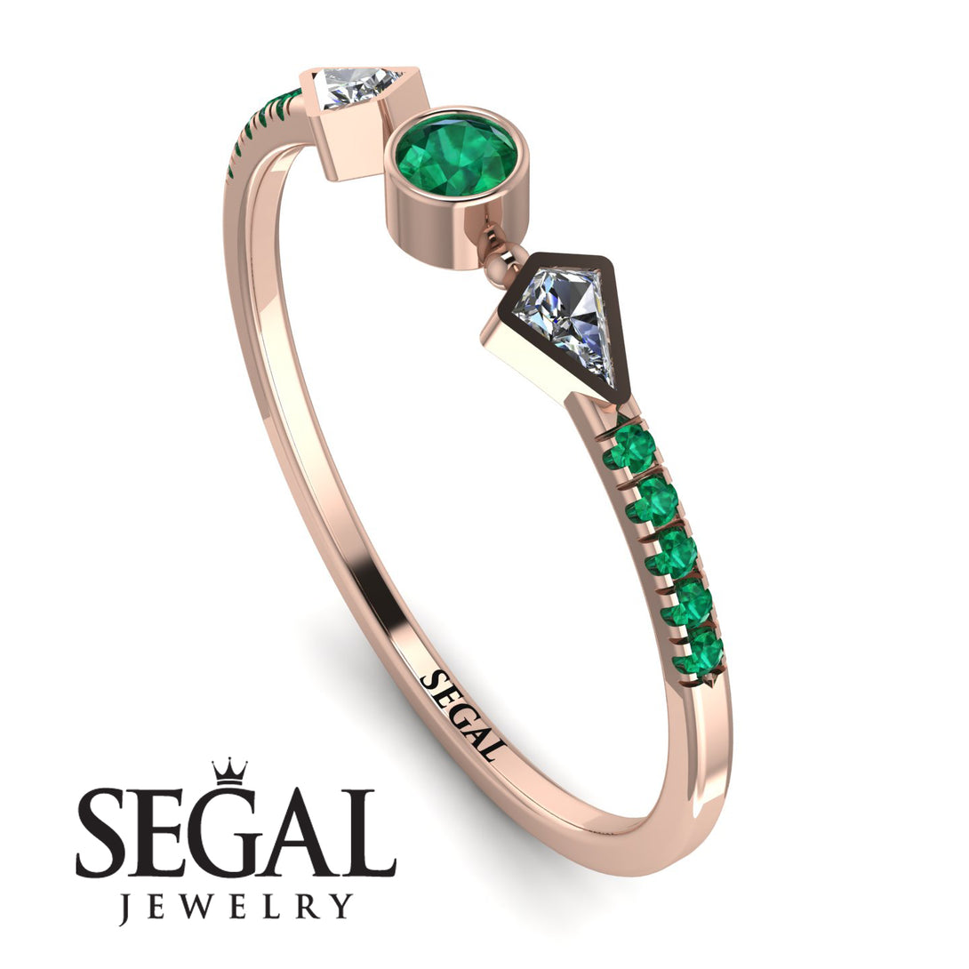Minimalist Geometric Emerald Ring - Kimberly No. 17