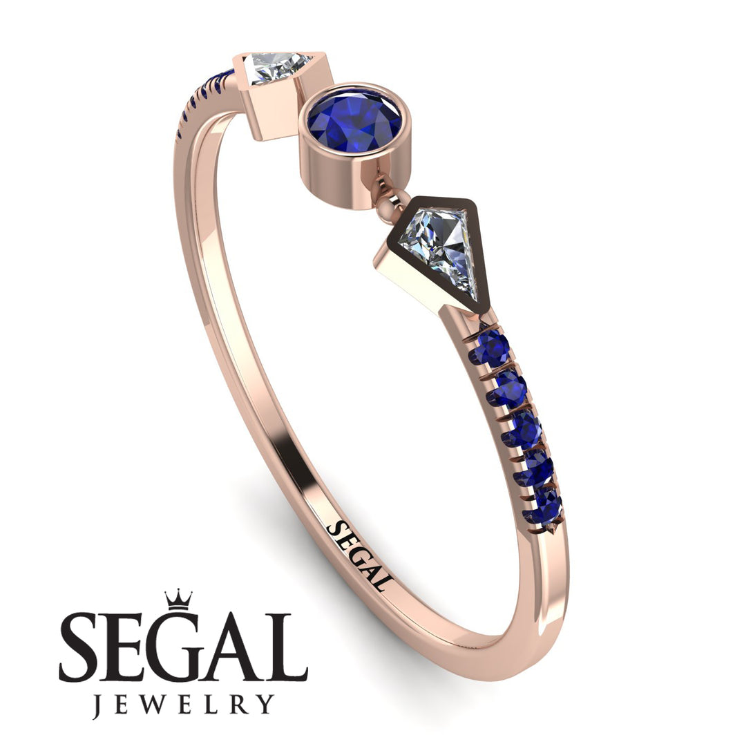 Minimalist Geometric Sapphire Ring - Kimberly No. 62