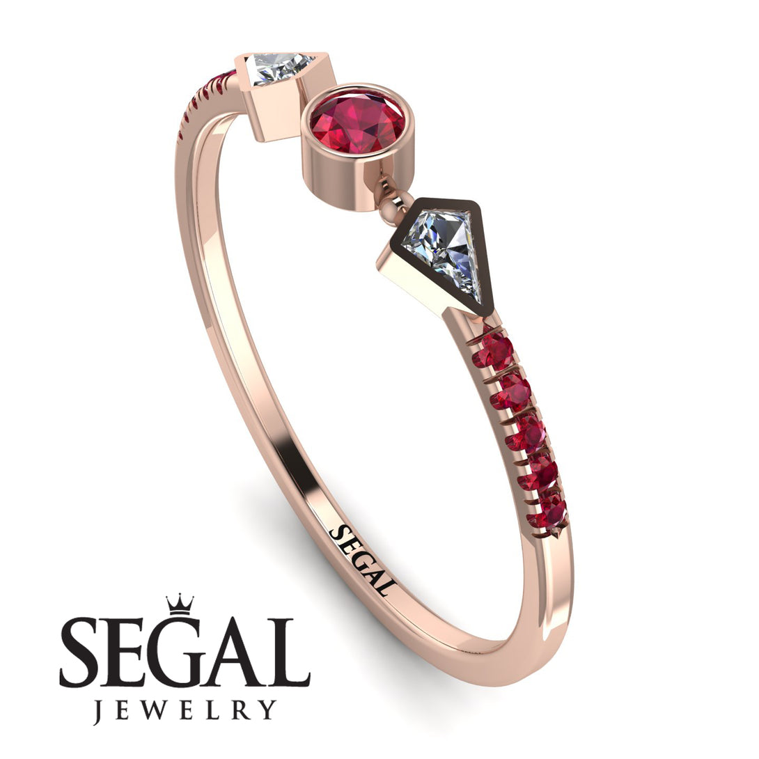 Minimalist Geometric Ruby Ring - Kimberly No. 47