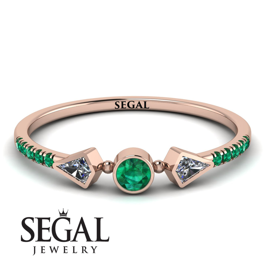 Minimalist Geometric Emerald Ring - Kimberly No. 17