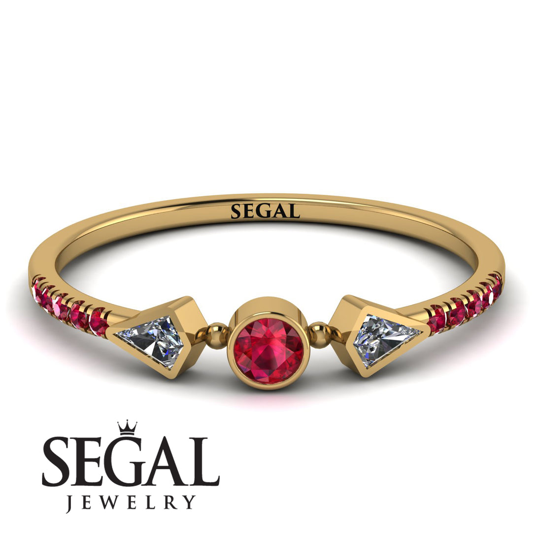 Minimalist Geometric Ruby Ring - Kimberly No. 46