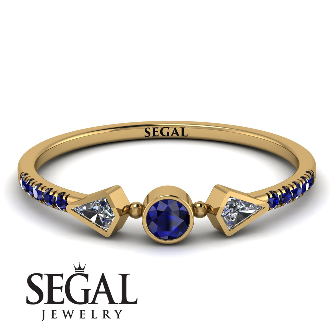 Minimalist Geometric Sapphire Ring - Kimberly No. 61