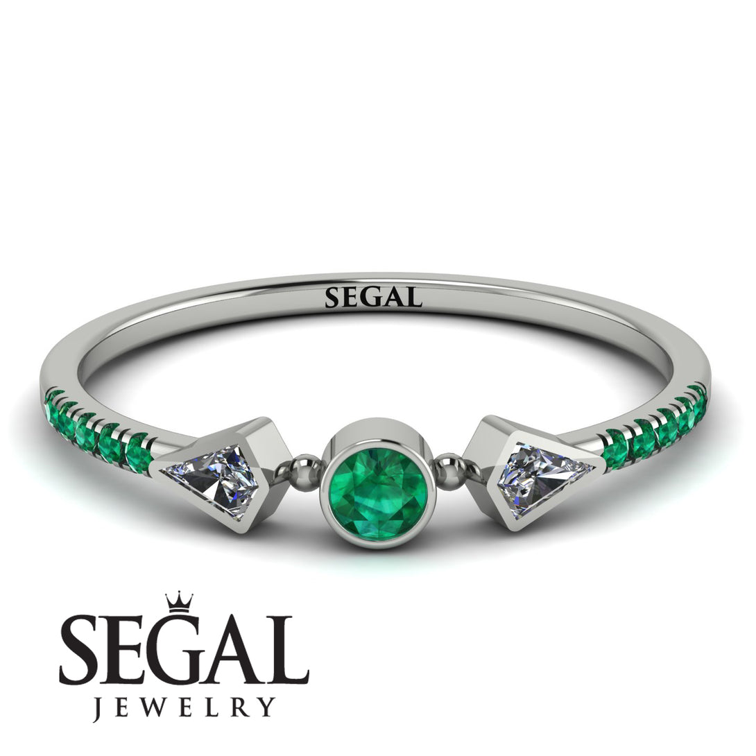 Minimalist Geometric Emerald Ring - Kimberly No. 18