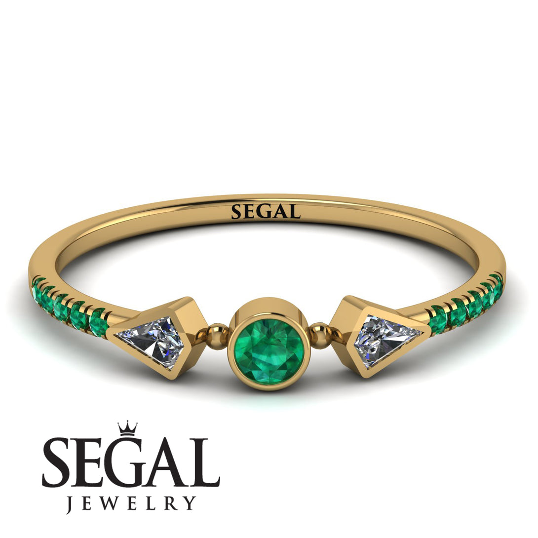 Minimalist Geometric Emerald Ring - Kimberly No. 16