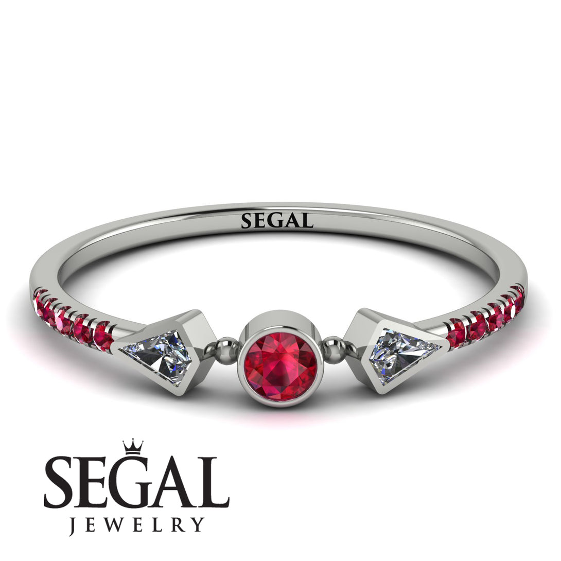 Minimalist Geometric Ruby Ring - Kimberly No. 48