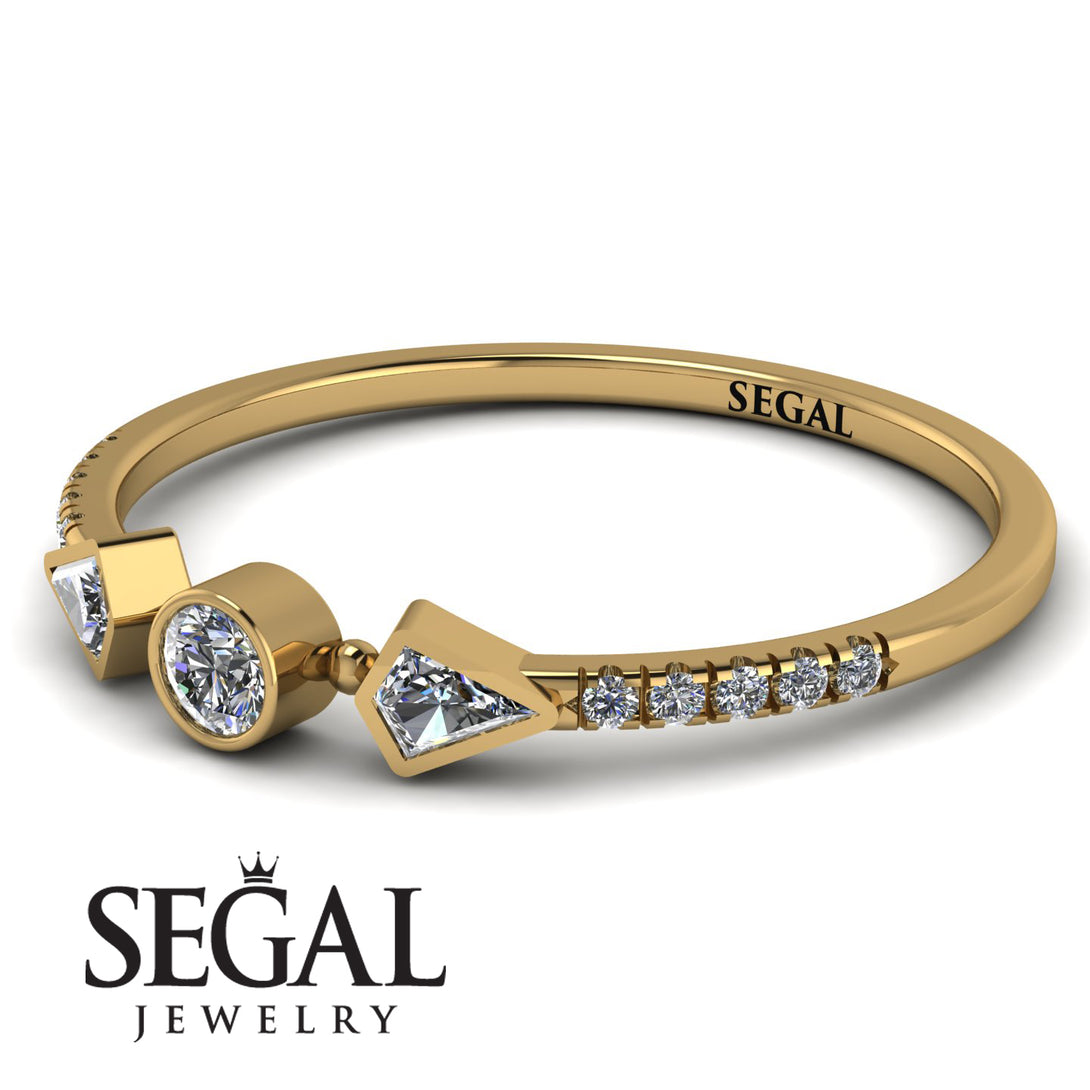 Minimalist Geometric Diamond Ring - Kimberly No. 1