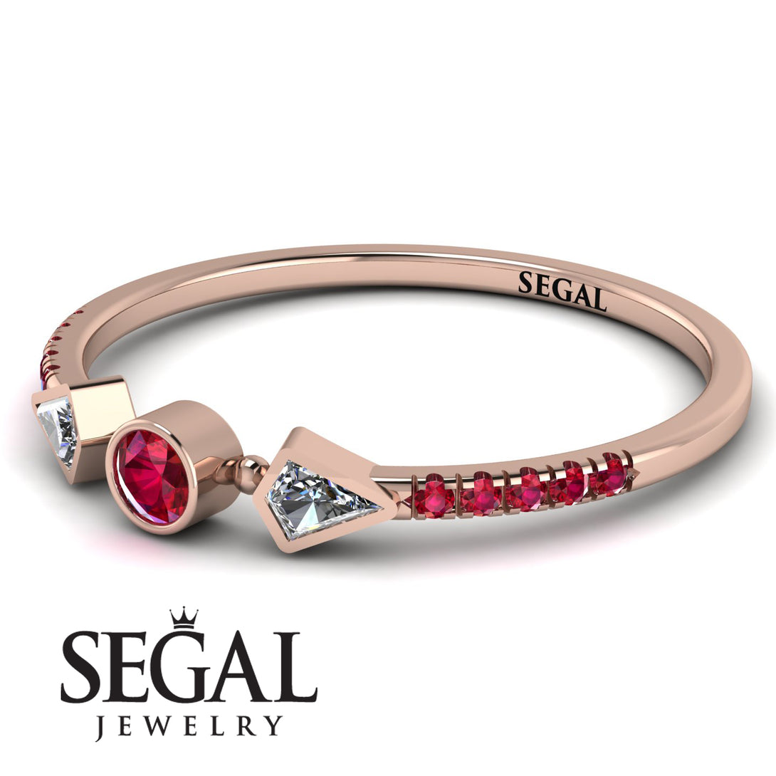 Minimalist Geometric Ruby Ring - Kimberly No. 47