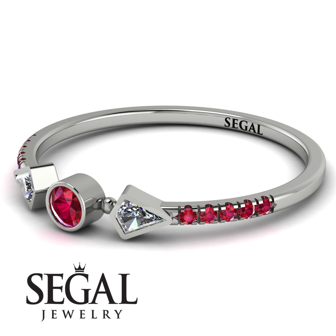 Minimalist Geometric Ruby Ring - Kimberly No. 48