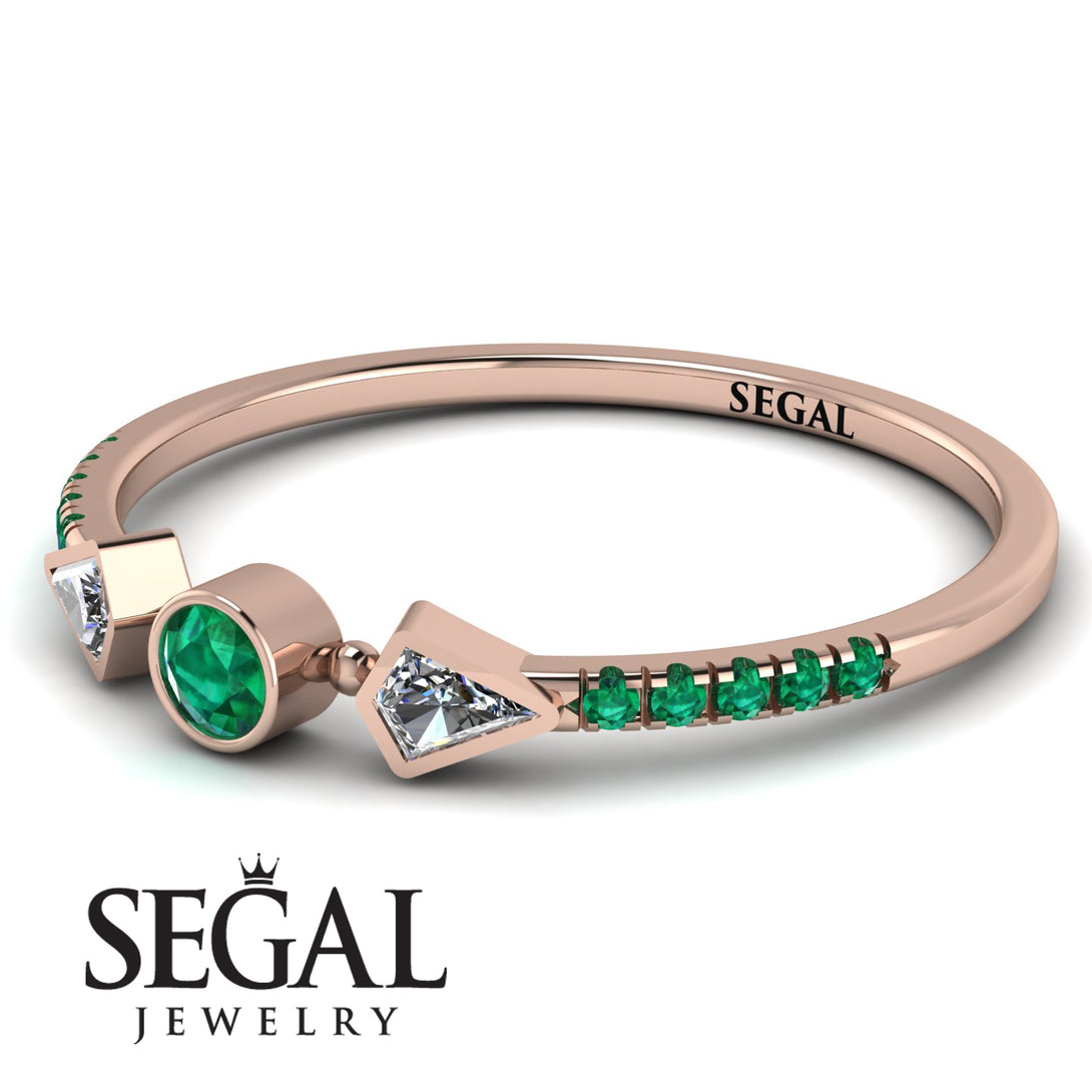 Minimalist Geometric Emerald Ring - Kimberly No. 17