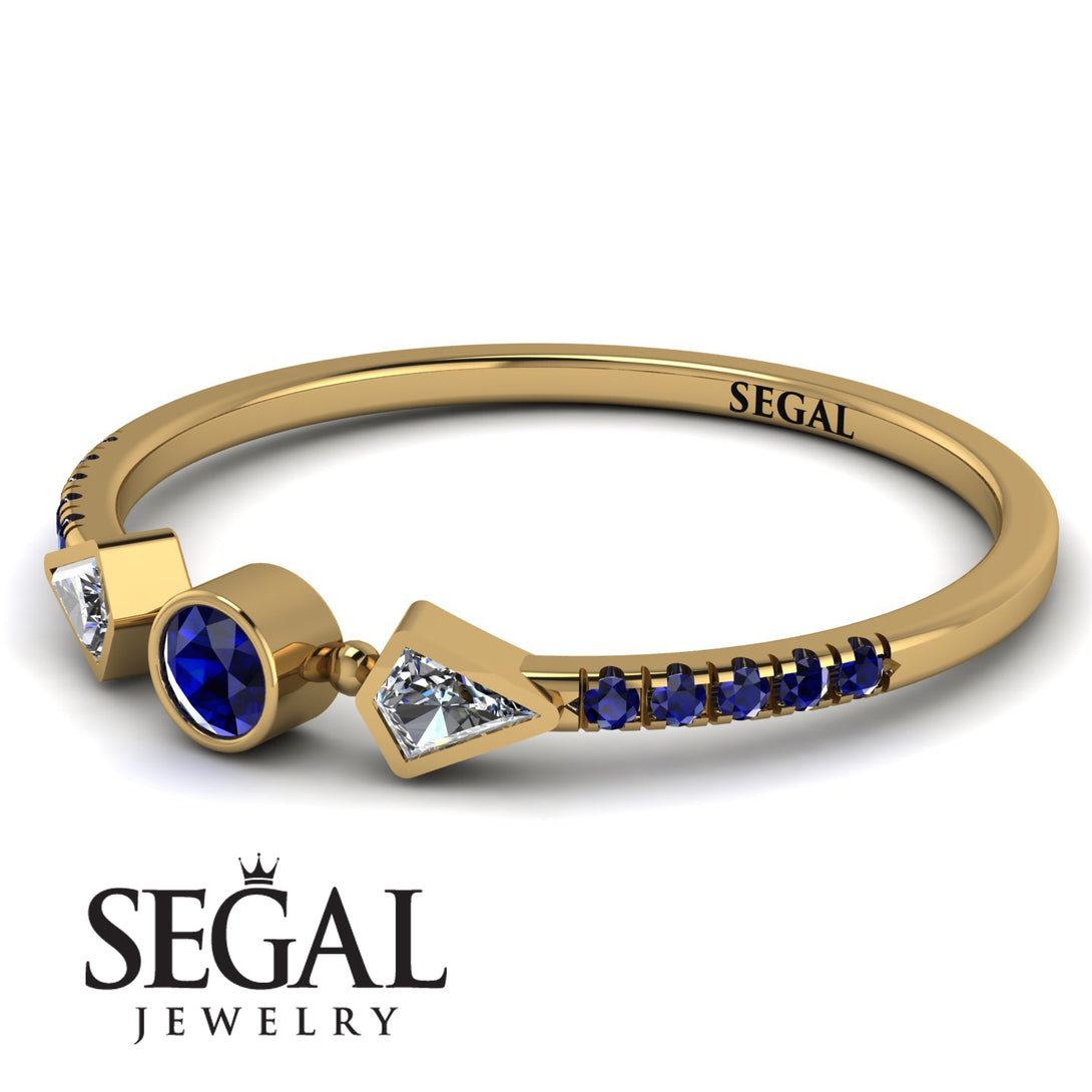 Minimalist Geometric Sapphire Ring - Kimberly No. 61
