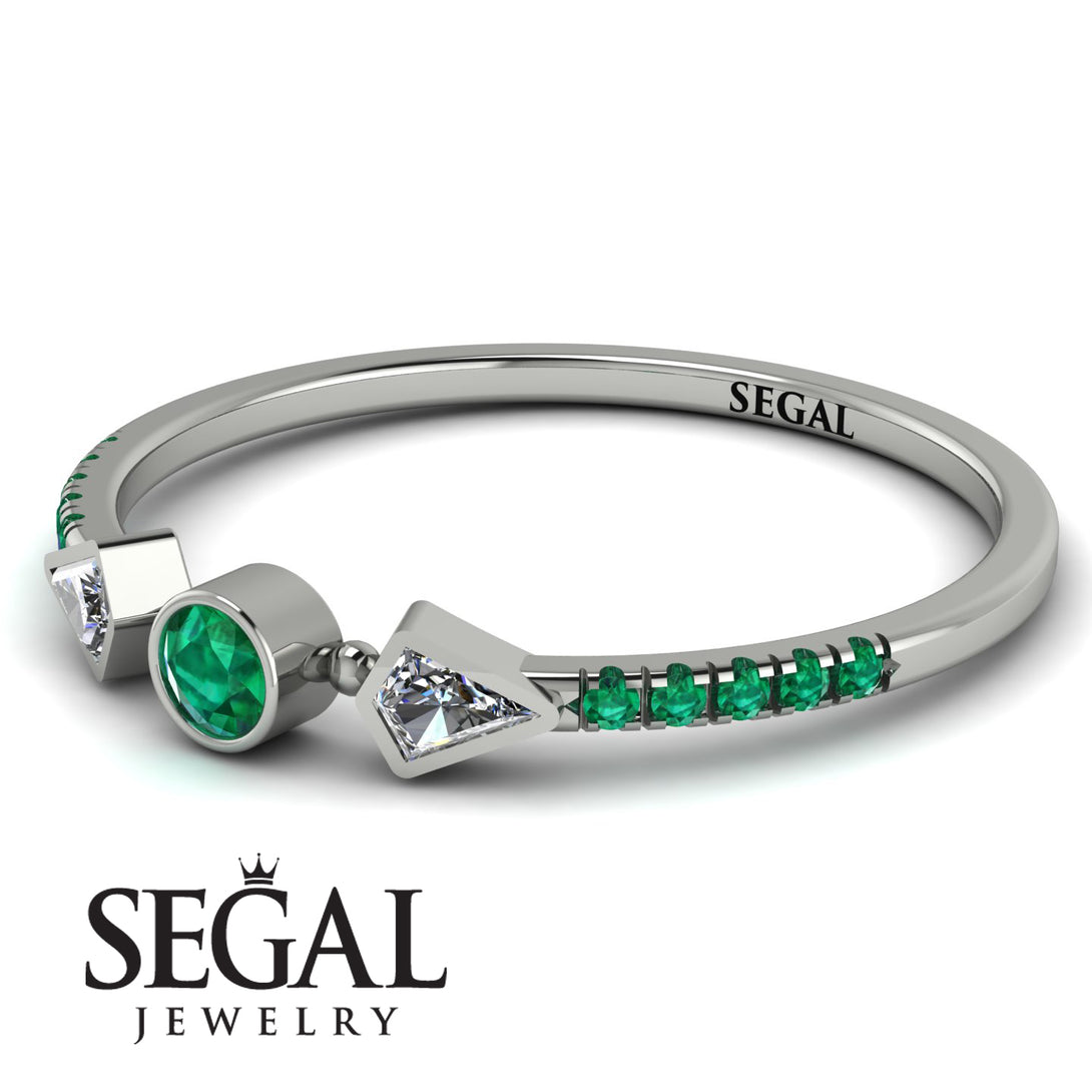 Minimalist Geometric Emerald Ring - Kimberly No. 18