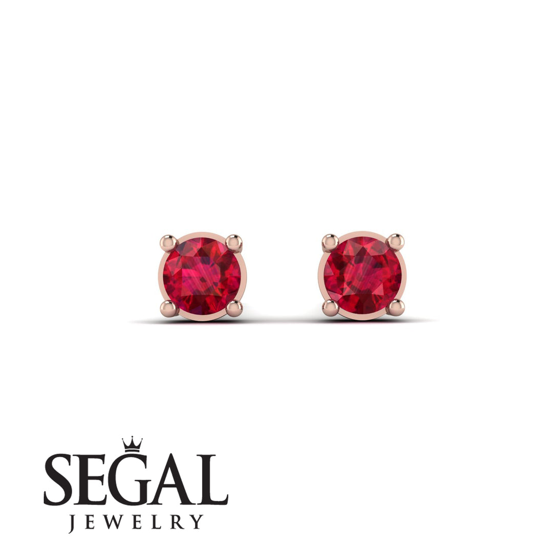 Minimalist Ruby Earrings - Myla No. 11