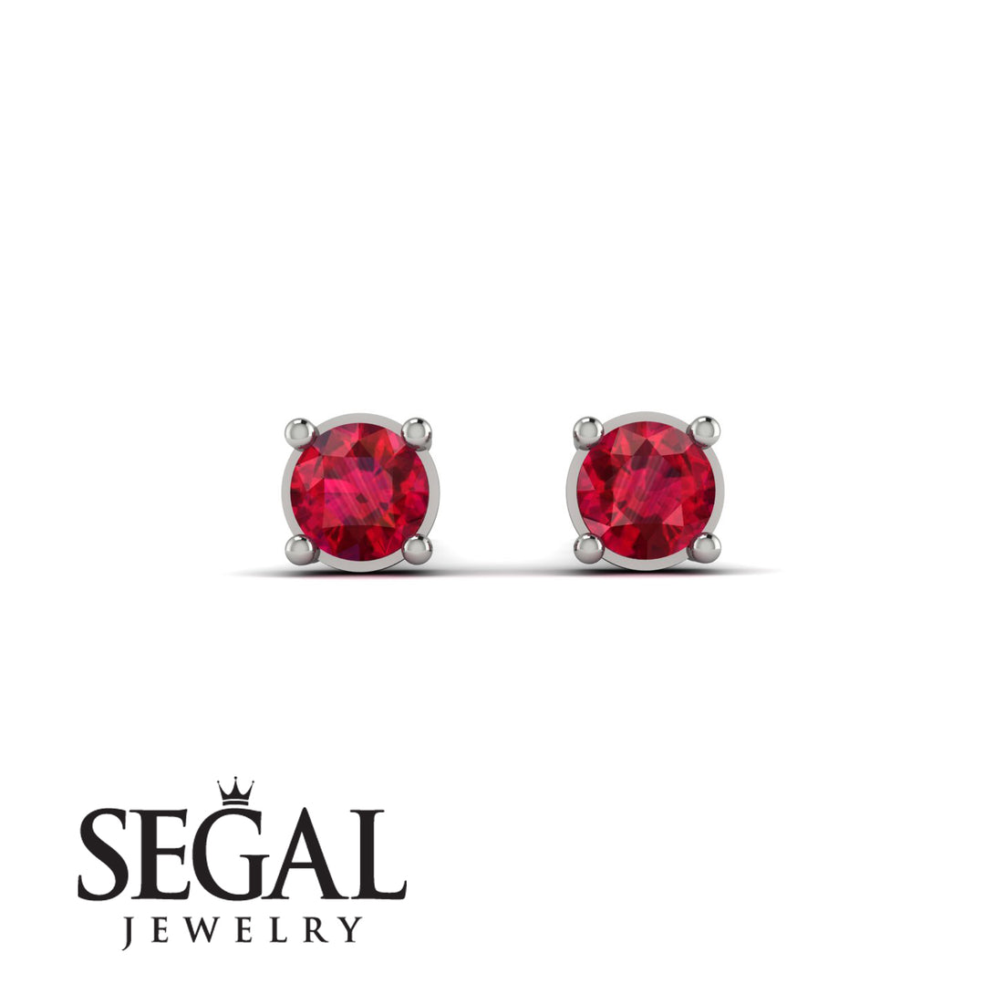 Minimalist Ruby Earrings - Myla No. 12