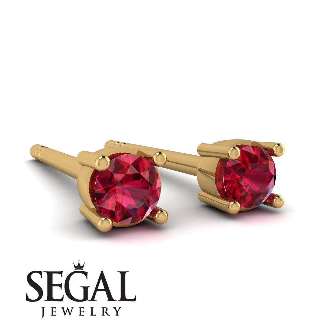 Minimalist Ruby Earrings - Myla No. 10