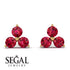 Minimalist Ruby Stud Earrings - Jillian No. 10