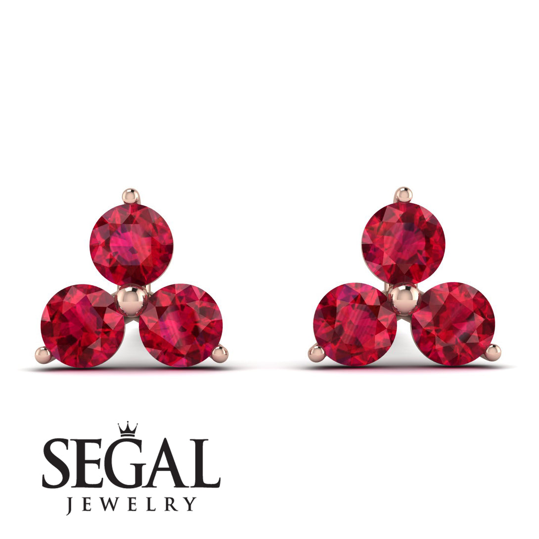Minimalist Ruby Stud Earrings - Jillian No. 11