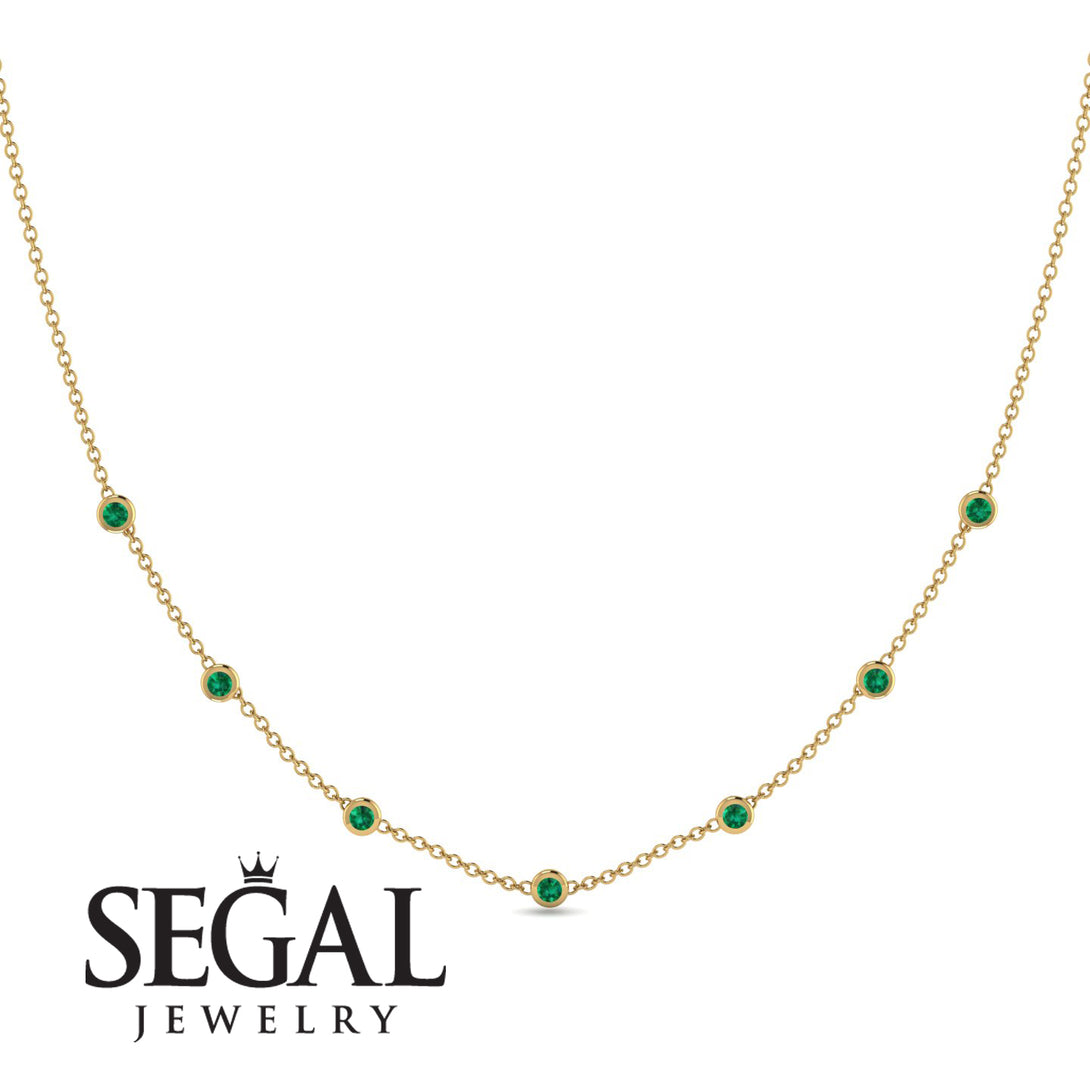 Minimalist Bezel Emerald Necklace - Liv No. 4