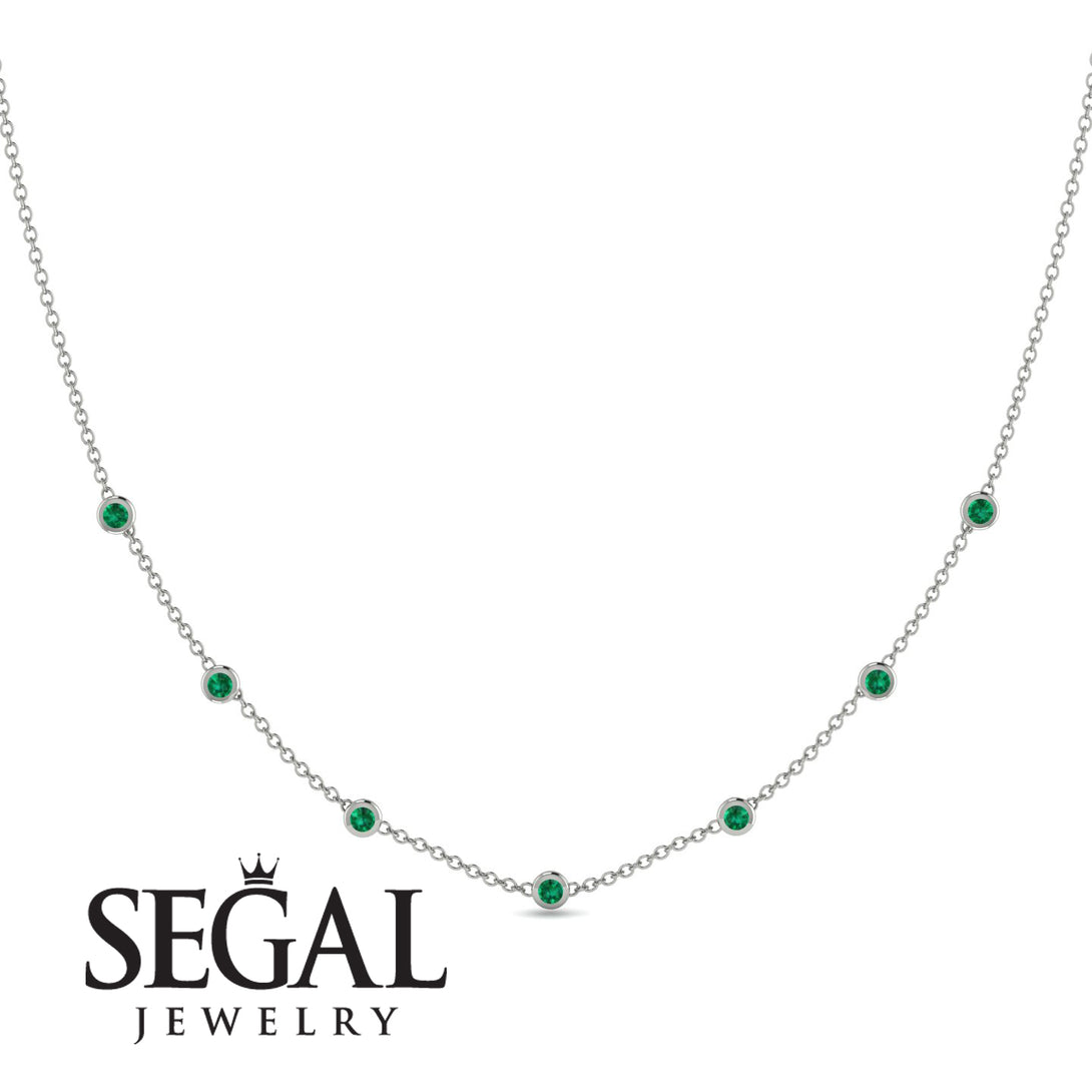 Minimalist Bezel Emerald Necklace - Liv No. 6
