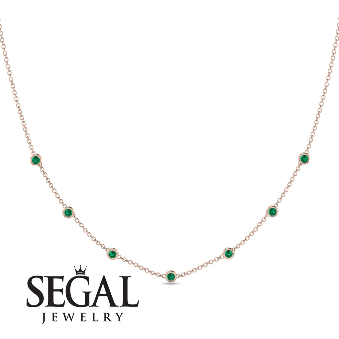 Minimalist Bezel Emerald Necklace - Liv No. 5