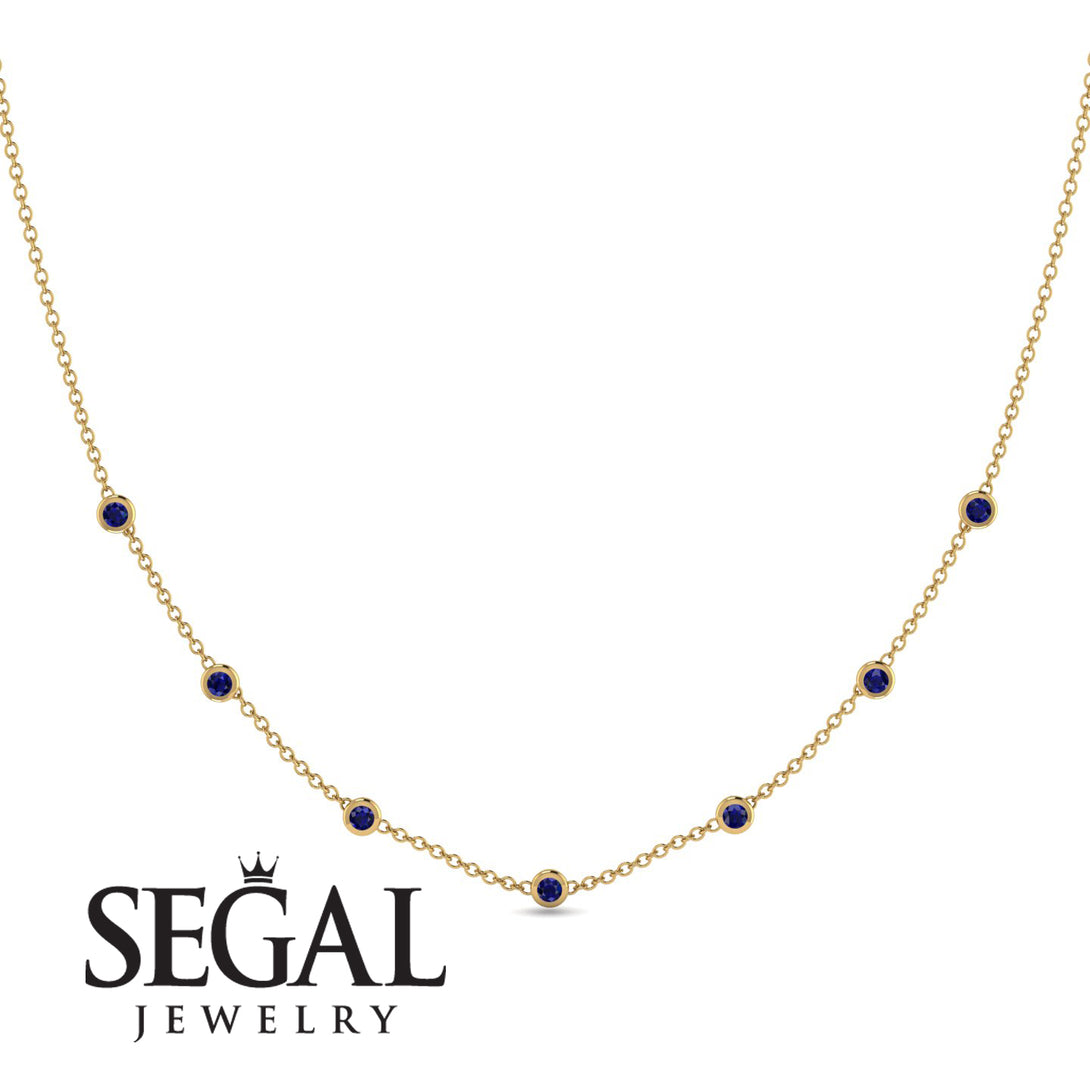 Minimalist Bezel Sapphire Necklace - Liv No. 13
