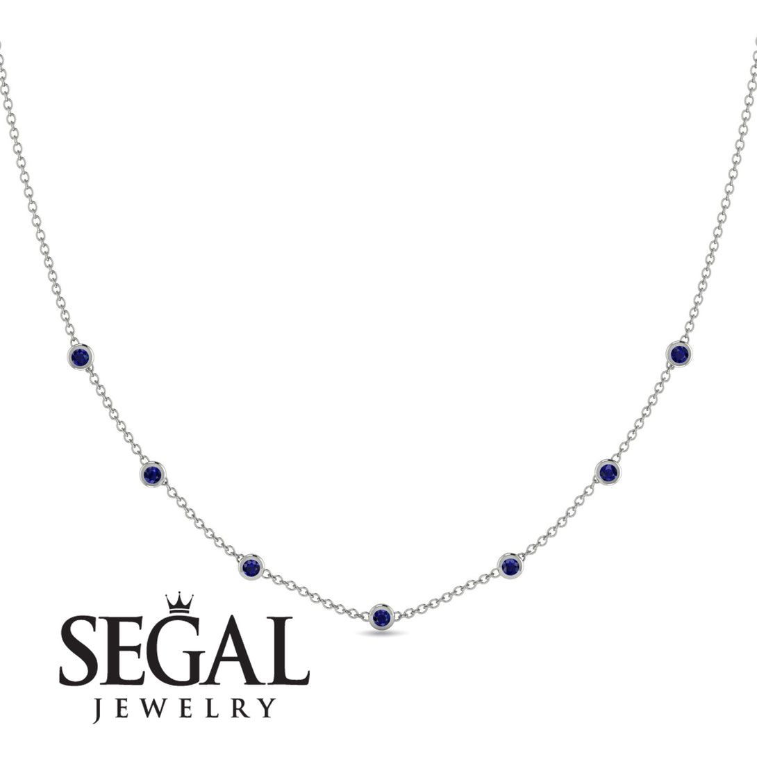 Minimalist Bezel Sapphire Necklace - Liv No. 15
