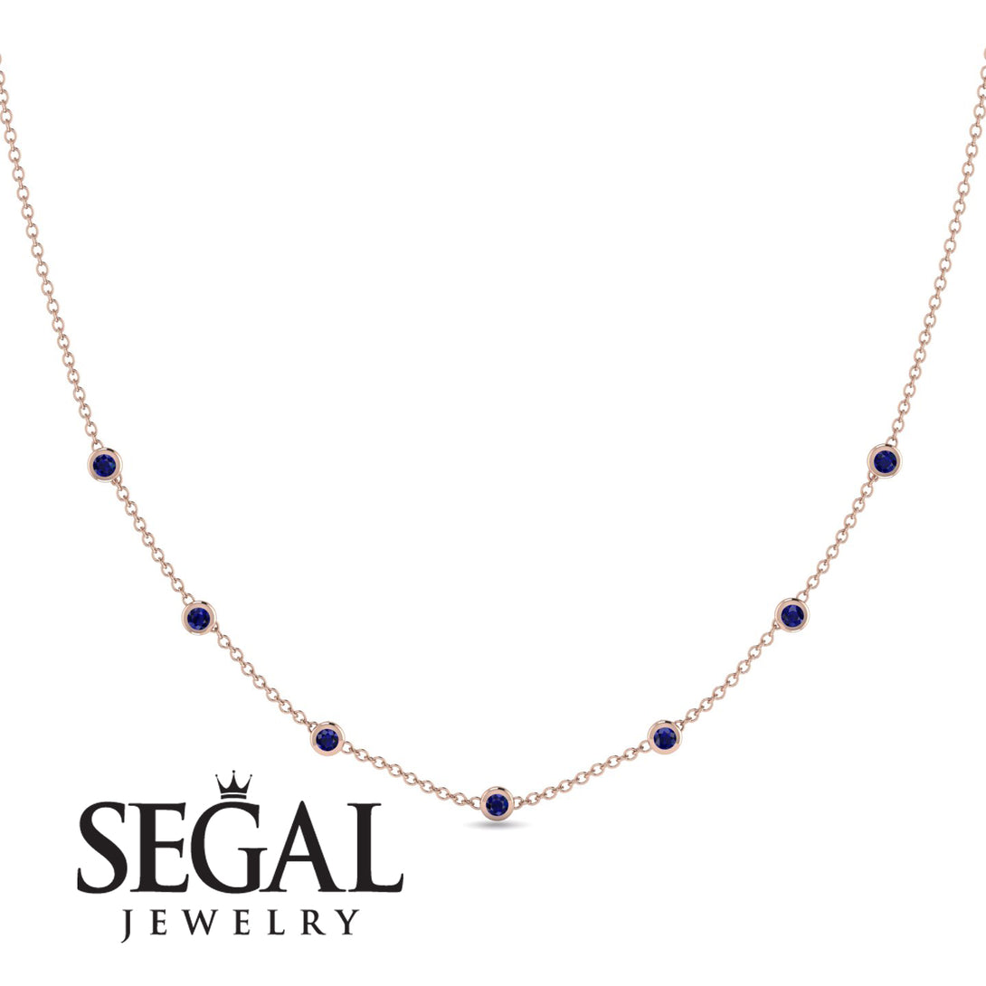 Minimalist Bezel Sapphire Necklace - Liv No. 14