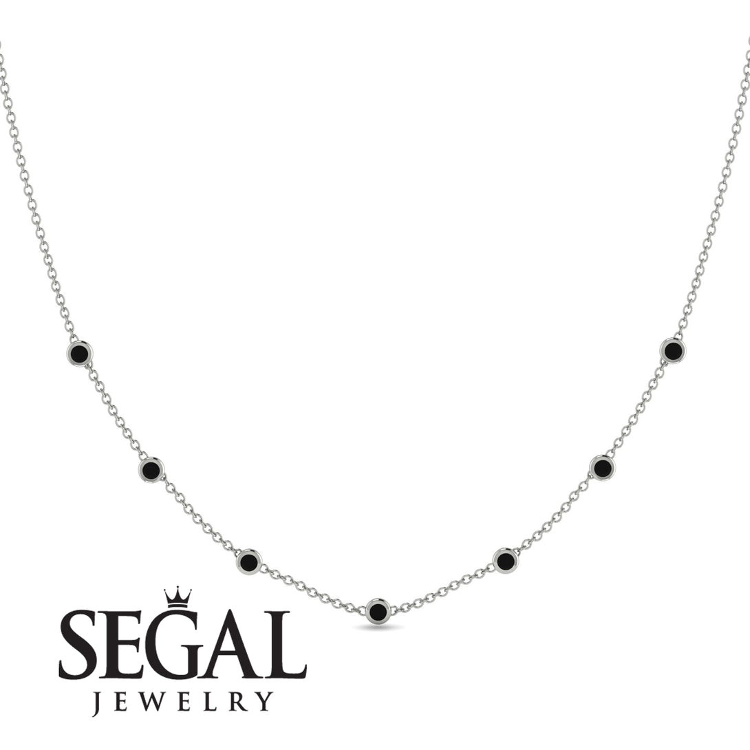 Minimalist Bezel Black Diamond Necklace - Liv No. 9