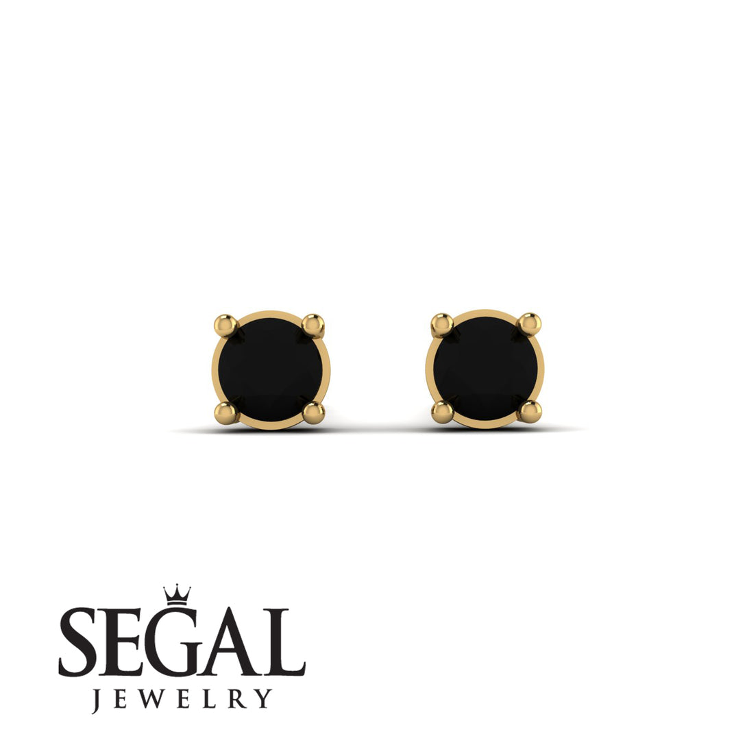 Minimalist Black Diamond Earrings - Myla No. 7