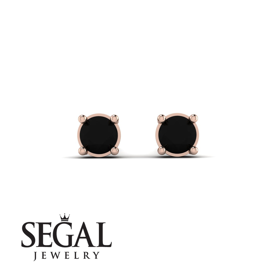Minimalist Black Diamond Earrings - Myla No. 8