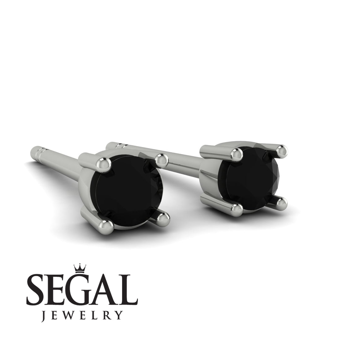 Minimalist Black Diamond Earrings - Myla No. 9