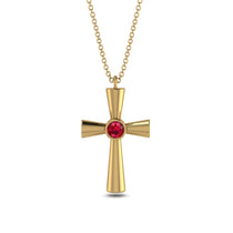 Minimalist Ruby Cross Necklace - Philip No. 10 image 1