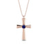 Minimalist Sapphire Cross Necklace - Philip No. 14 image 1
