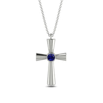Minimalist Sapphire Cross Necklace - Philip No. 15 image 1
