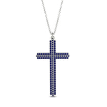 Minimalist Sapphire Cross Necklace - Aaron No. 15 image 1