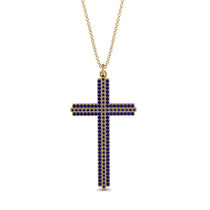 Minimalist Sapphire Cross Necklace - Aaron No. 13 image 1